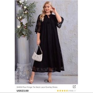SHEIN Plus Lace Overlay Dress